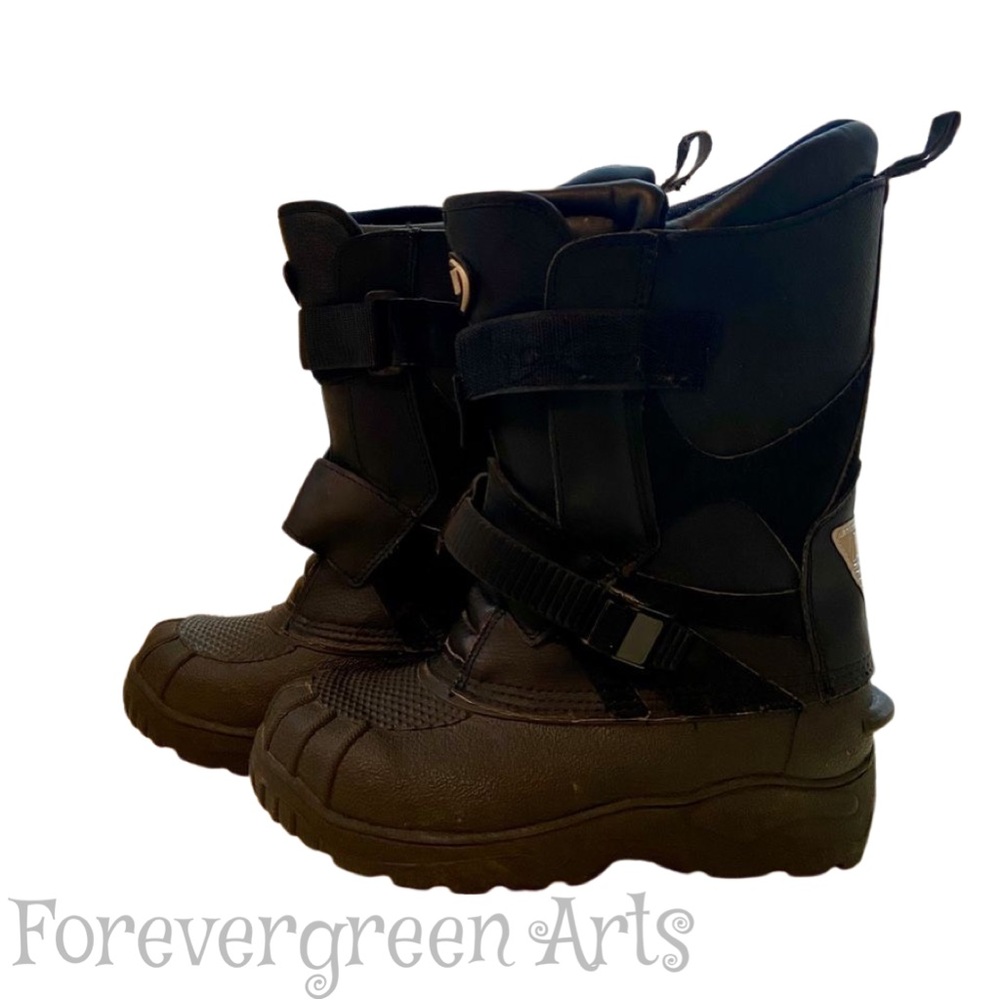 Black HJC SNOWMOBILE BOOTS BOOT SNOW WINTER SIZE 6. - Picture 3 of 5